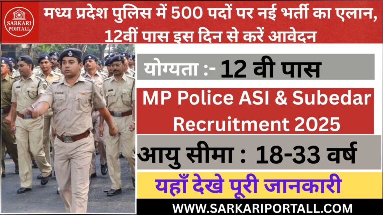 MP Police ASI & Subedar Recruitment 2025