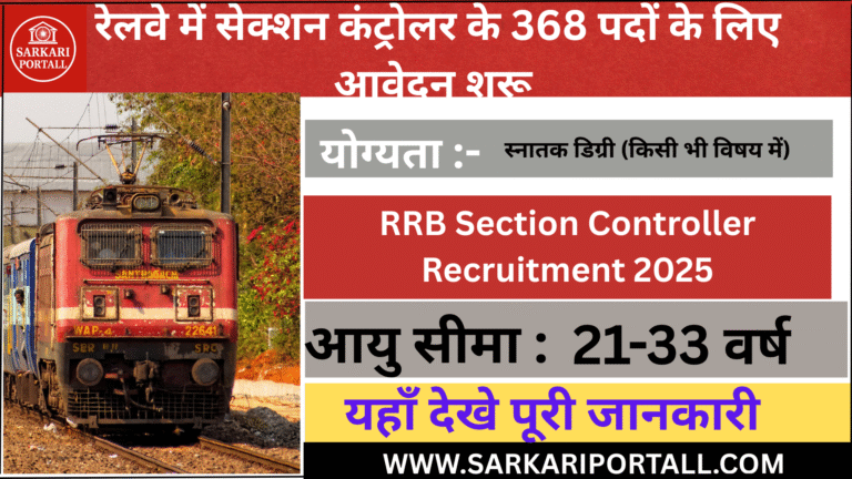 RRB Section Controller Recruitment 2025