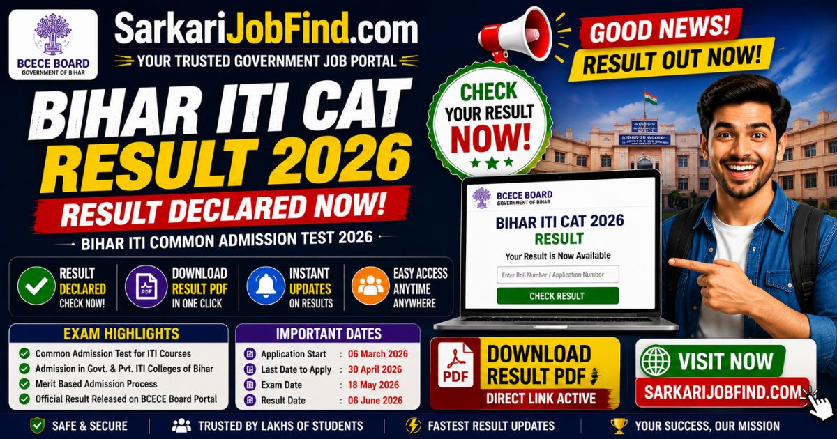 Bihar ITICAT Result Rank Card 2026