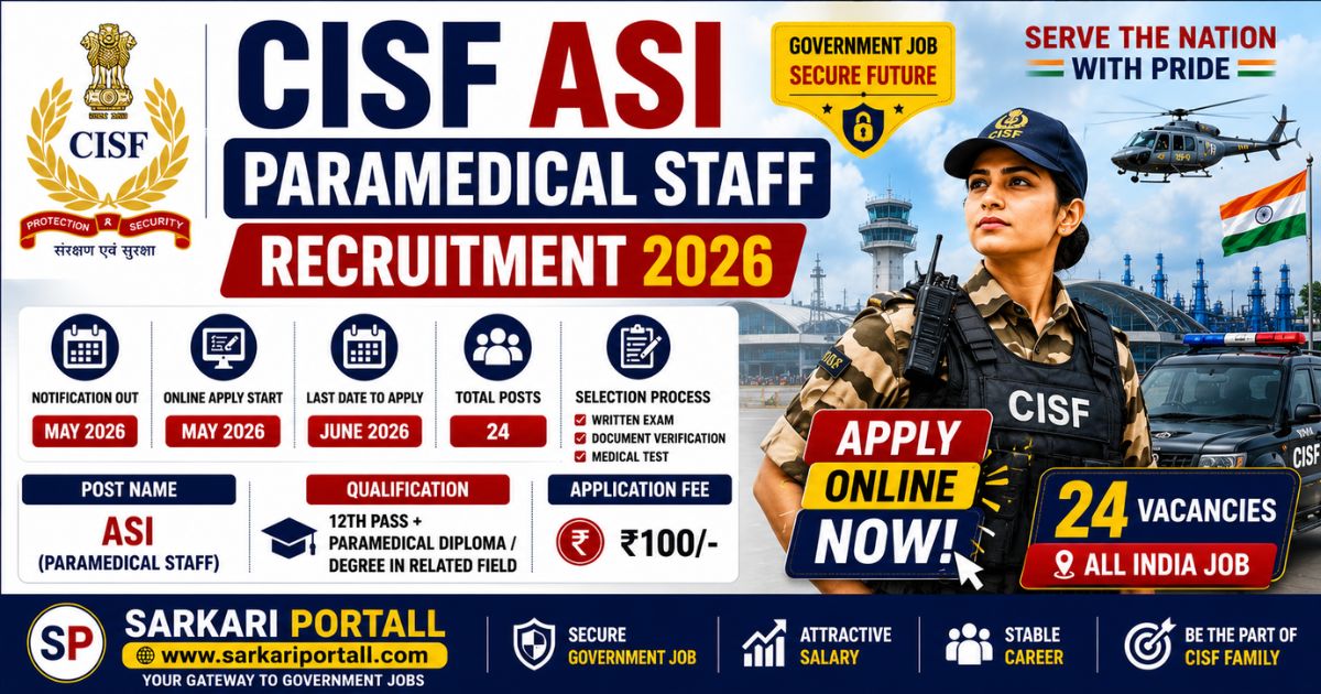 CISF ASI Paramedical Staff Recruitment 2026