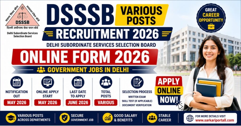 DSSSB Various Post Recruitment 2026 Notification, Eligibility, Online Form 2 https://sarkariportall.com/wp-content/uploads/2026/06/DSSSB-Various-Post-Recruitment-2026.jpg DSSSB Various Post Recruitment 2026