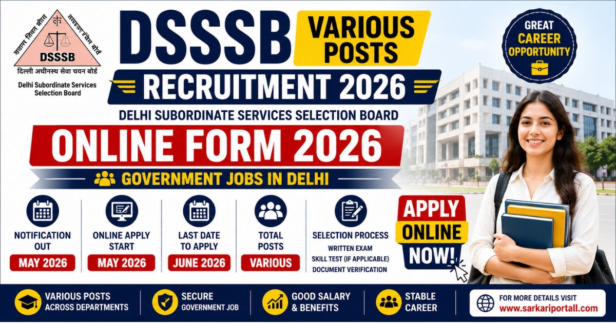 DSSSB Various Post Recruitment 2026