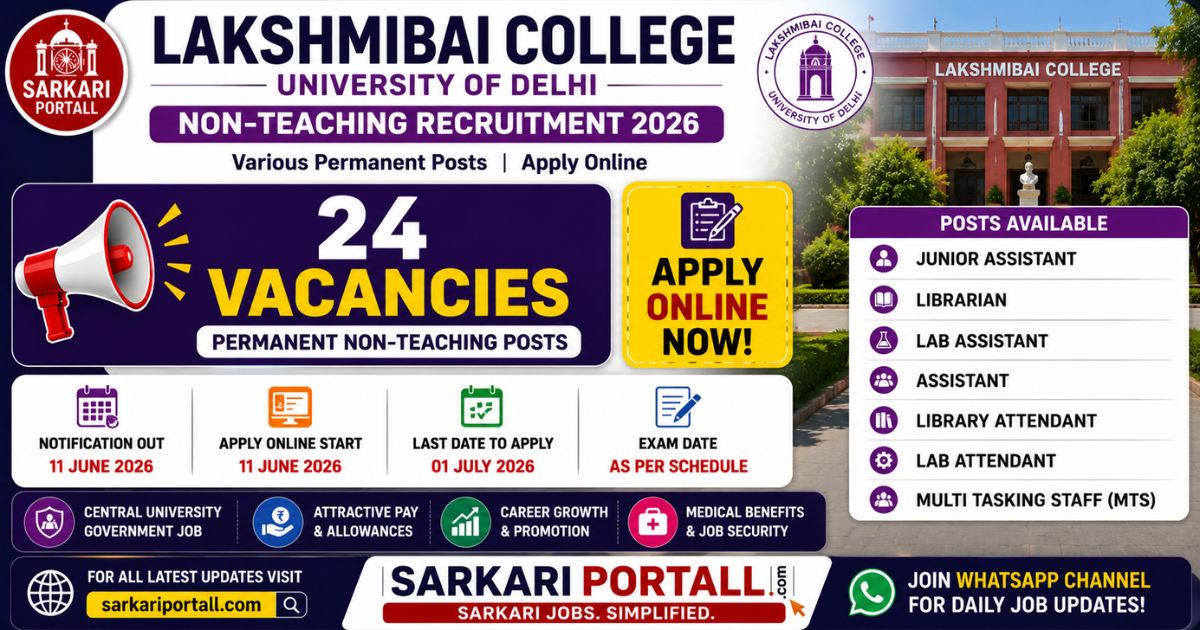 Lakshmibai College Delhi Non Teaching Online Form 2026