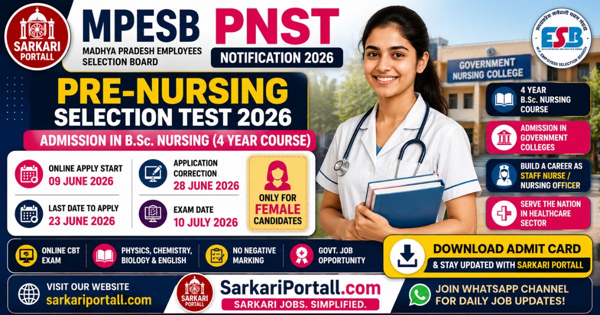 MPESB PNST Notification 2026