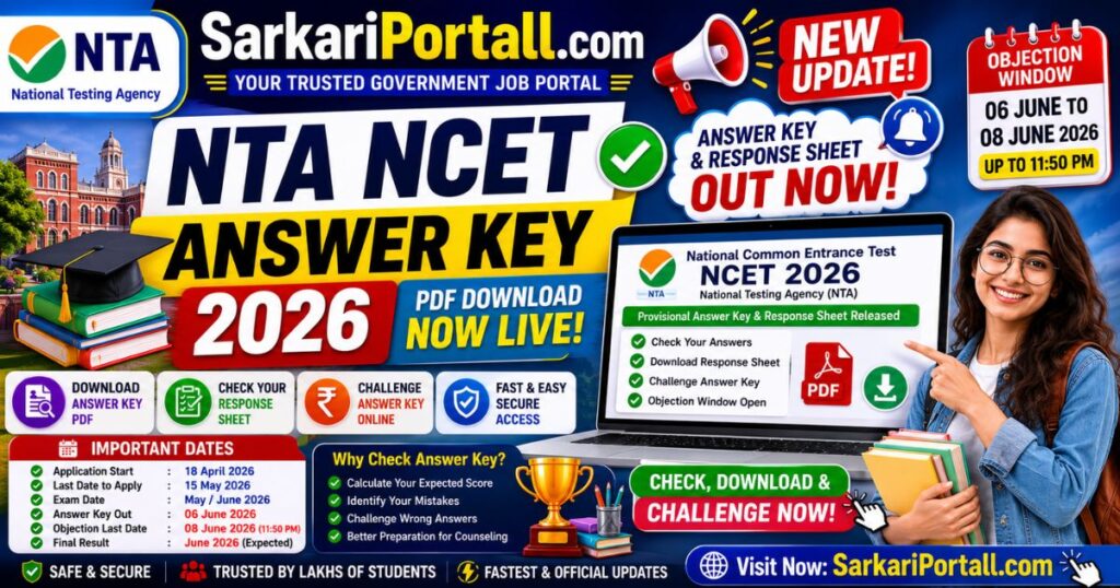 NTA NCET Answer Key 2026 PDF Download Link 2 https://sarkariportall.com/wp-content/uploads/2026/06/NTA-NCET-Answer-Key-2026.jpg NTA NCET Answer Key 2026