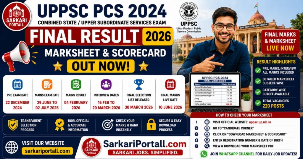 UPPSC UP Pre Examination 2024 Final Result Marks 2026 2 https://sarkariportall.com/wp-content/uploads/2026/06/UPPSC-UP-Pre-Examination-2024-Final-Result.jpg UPPSC UP Pre Examination 2024 Final Result